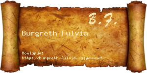 Burgreth Fulvia névjegykártya