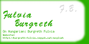 fulvia burgreth business card